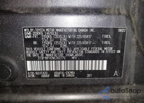 2022 Toyota Rav4 Xle z USA, uszkodzony, nr VIN 2T3P1RFV2NC302770